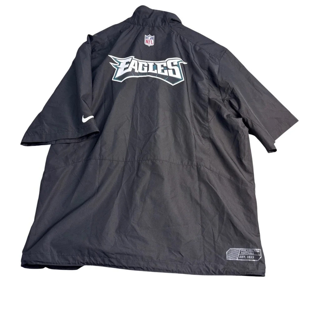 Nike NFL Philadelphia Eagles Onfield Short Sleeve Windbreaker Mens XL Black